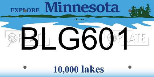 BLG601 Minnesota License Plate