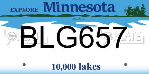 BLG657 Minnesota License Plate