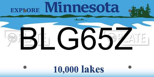 BLG65Z Minnesota License Plate