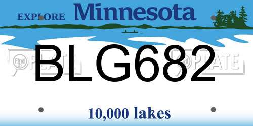 BLG682 Minnesota License Plate