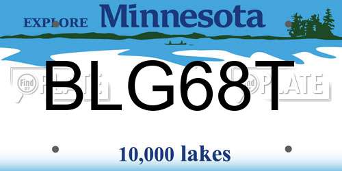 BLG68T Minnesota License Plate