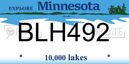 BLH492 Minnesota License Plate
