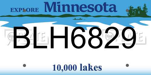 BLH6829 Minnesota License Plate