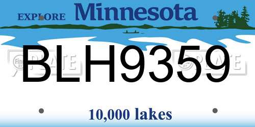 BLH9359 Minnesota License Plate