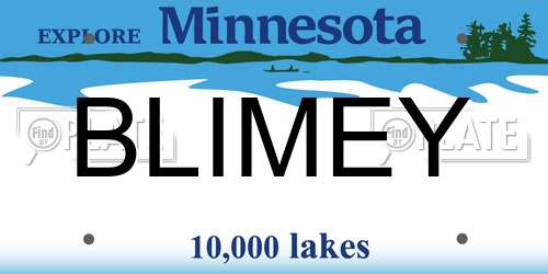 BLIMEY Minnesota License Plate