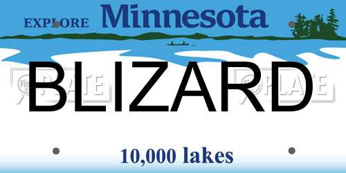 BLIZARD Minnesota License Plate