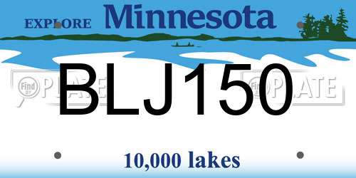 BLJ150 Minnesota License Plate