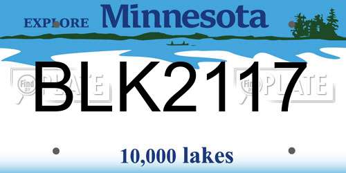 BLK2117 Minnesota License Plate