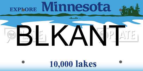BLKANT Minnesota License Plate
