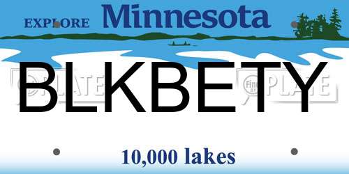 BLKBETY Minnesota License Plate