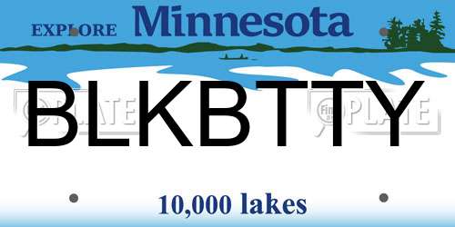 BLKBTTY Minnesota License Plate