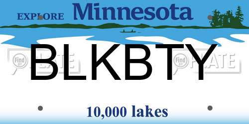 BLKBTY Minnesota License Plate
