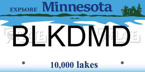 BLKDMD Minnesota License Plate