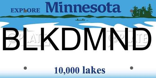 BLKDMND Minnesota License Plate