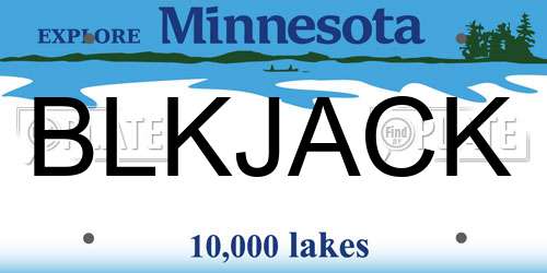 BLKJACK Minnesota License Plate