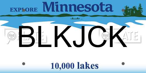 BLKJCK Minnesota License Plate