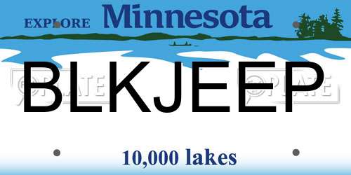 BLKJEEP Minnesota License Plate