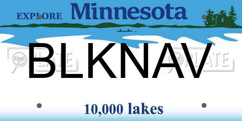 BLKNAV Minnesota License Plate