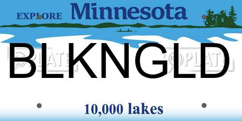 BLKNGLD Minnesota License Plate