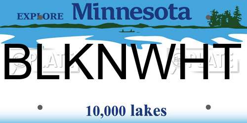 BLKNWHT Minnesota License Plate
