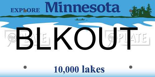 BLKOUT Minnesota License Plate