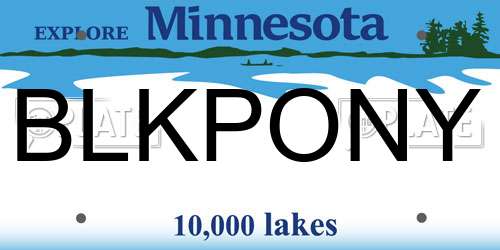 BLKPONY Minnesota License Plate