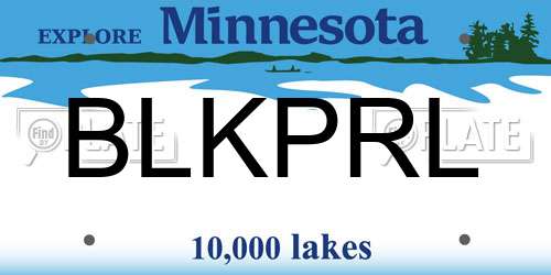 BLKPRL Minnesota License Plate