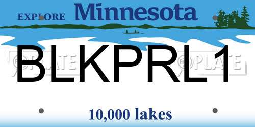 BLKPRL1 Minnesota License Plate
