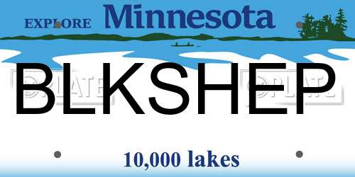 BLKSHEP Minnesota License Plate