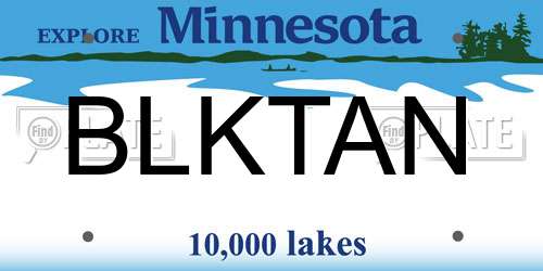 BLKTAN Minnesota License Plate