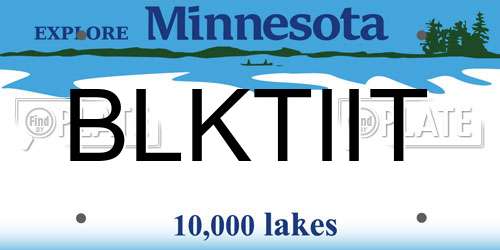 BLKTIIT Minnesota License Plate