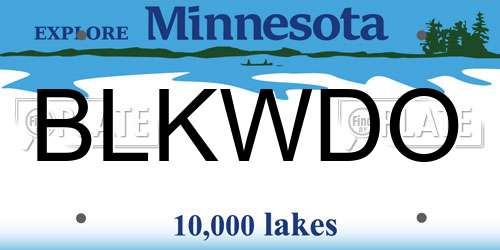 BLKWDO Minnesota License Plate