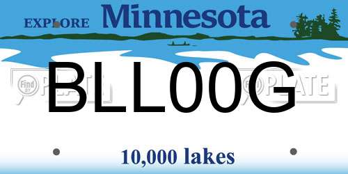 BLL00G Minnesota License Plate