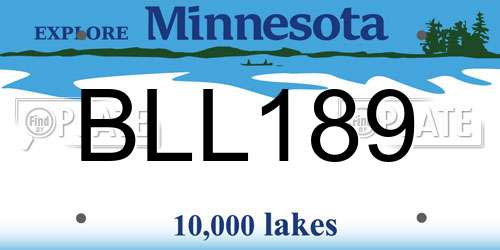 BLL189 Minnesota License Plate