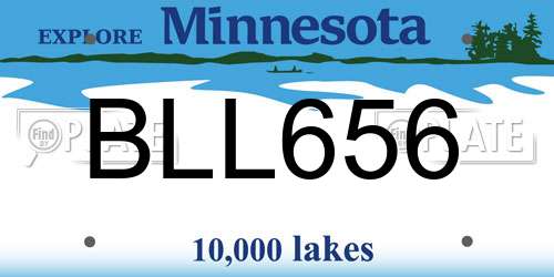 BLL656 Minnesota License Plate