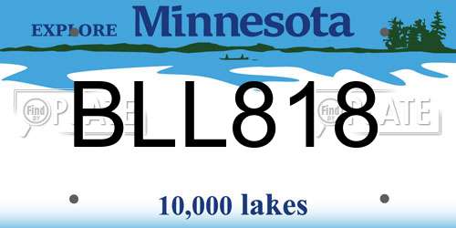 BLL818 Minnesota License Plate