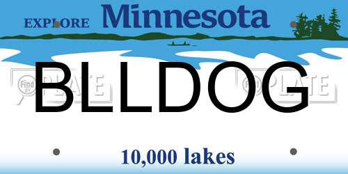 BLLDOG Minnesota License Plate
