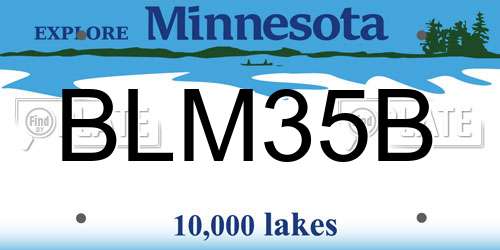 BLM35B Minnesota License Plate