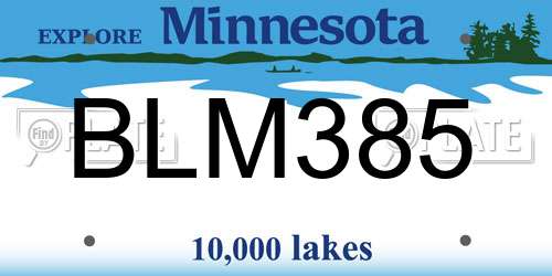 BLM385 Minnesota License Plate