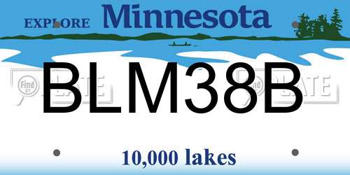 BLM38B Minnesota License Plate