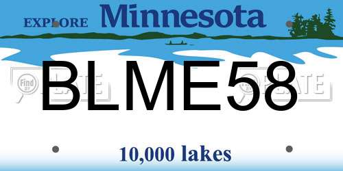 BLME58 Minnesota License Plate