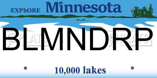 BLMNDRP Minnesota License Plate