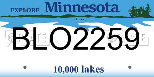 BLO2259 Minnesota License Plate