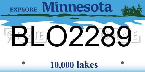 BLO2289 Minnesota License Plate