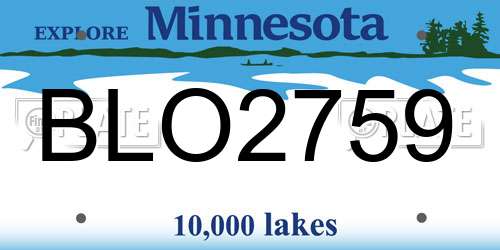 BLO2759 Minnesota License Plate