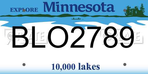 BLO2789 Minnesota License Plate