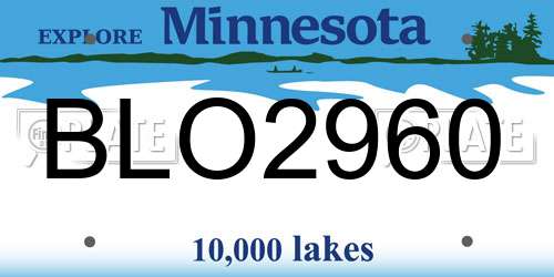 BLO2960 Minnesota License Plate