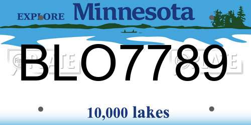 BLO7789 Minnesota License Plate