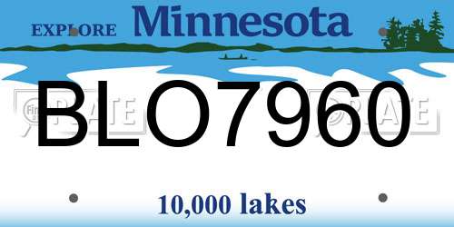 BLO7960 Minnesota License Plate