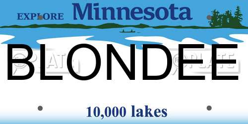 BLONDEE Minnesota License Plate